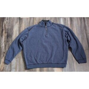 Tommy Bahama Reversible 1/4 Pullover Sweatshirt Men's Medium Blues